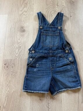 Gap Kids Girls Denim Shortalls Overalls Medium Wash Size S Excellent Condition